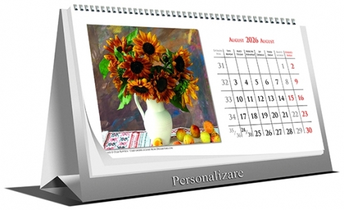 Calendar de birou Bouquets, 21 x 10 cm, 6 file, 2026